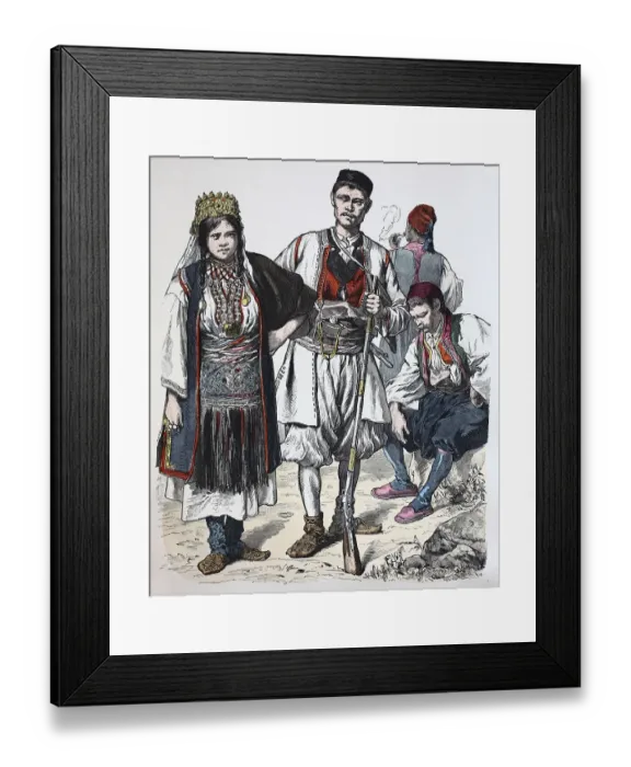 Framed Print : Folk traditional costume, Clothing Framed Print : Folk traditional costume, Clothing