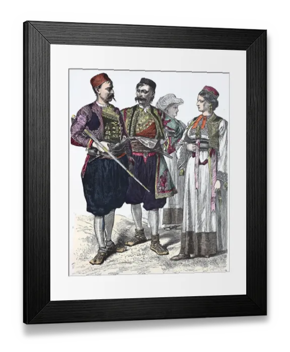 Framed Print : Folk traditional costume, Clothing