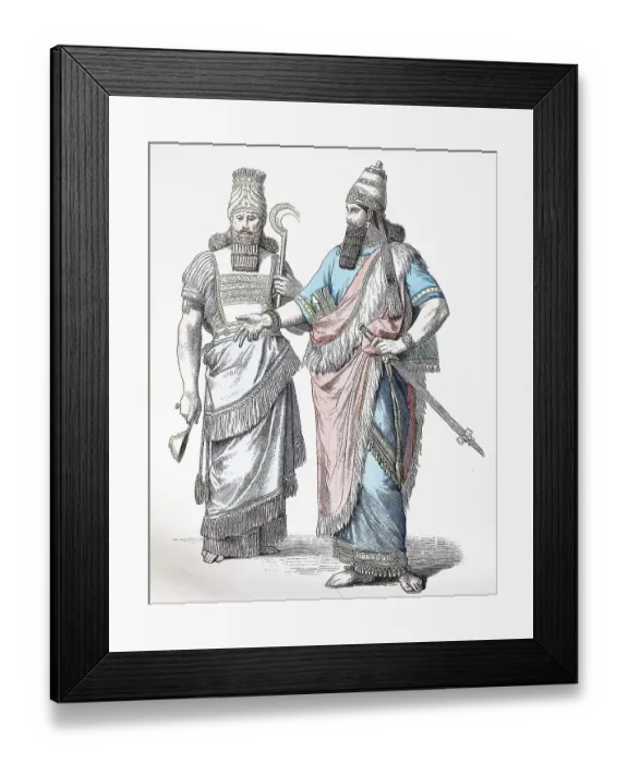 Framed Print : Folk traditional costume, clothing