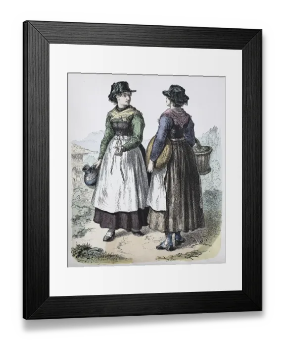 Framed Print : Folk traditional costume, clothing