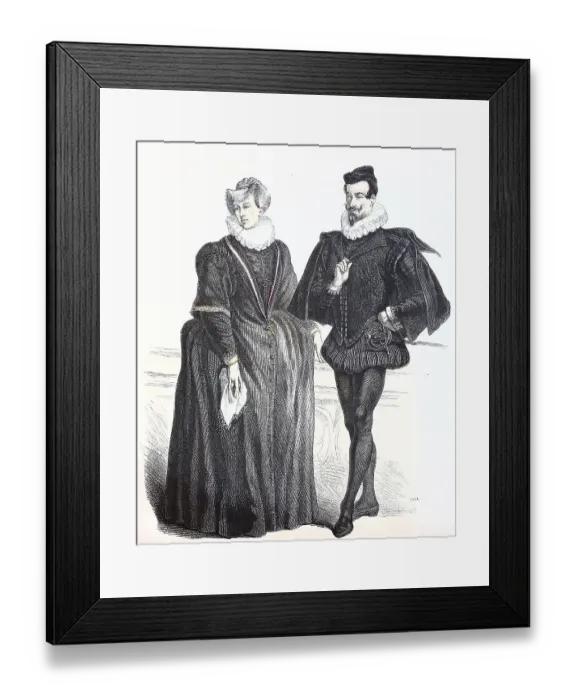 Framed Print : Folk traditional costume, clothing