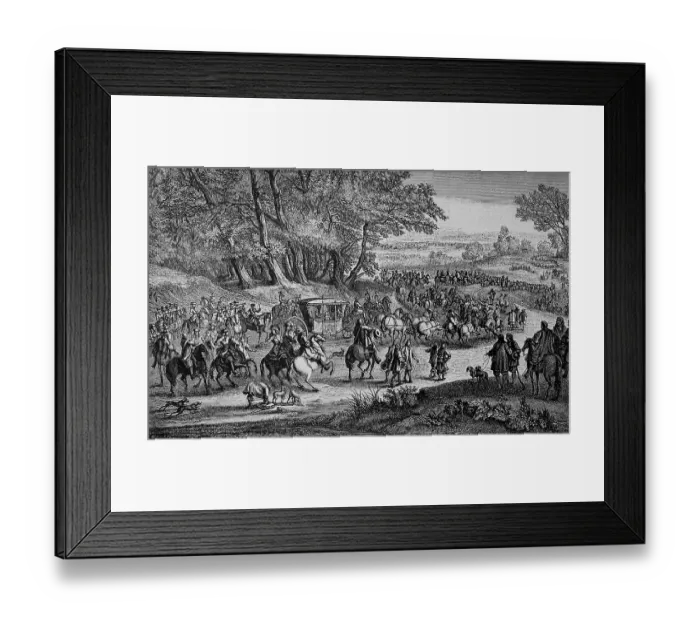 Framed Print : The Royal Court on a Journey, The Queen's Removal to Fontainebleau