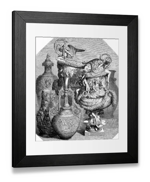 Framed Print : Ceramics, Vases at the World's Fair 1855