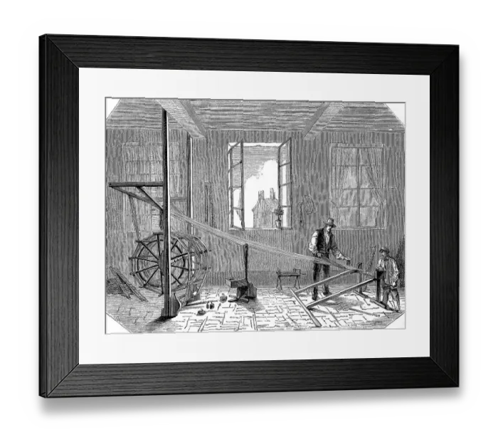 Framed Print : Silk production, Pliage, Historic