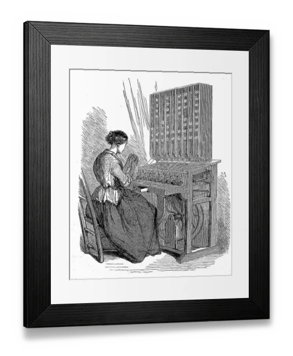 Framed Print : Manufacture of silk fabrics, Cannetiere Framed Print : Manufacture of silk fabrics, Cannetiere