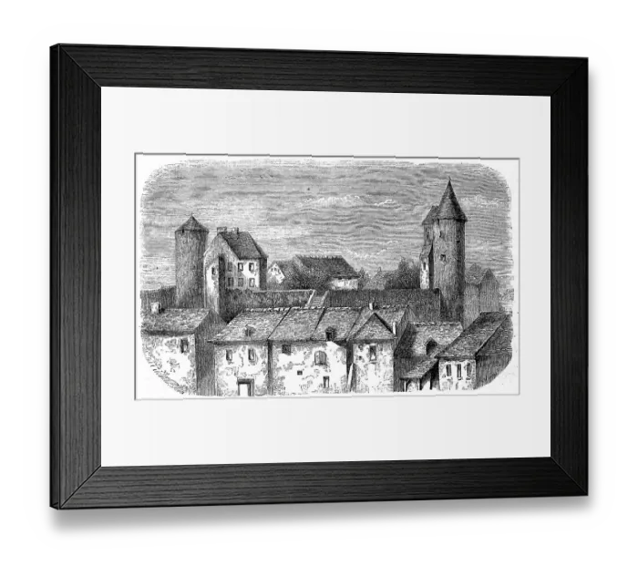 Framed Print : Castle ruins of Charolles in the department of Saone-et-Loire in the region of Bourgogne-Franche-Comte