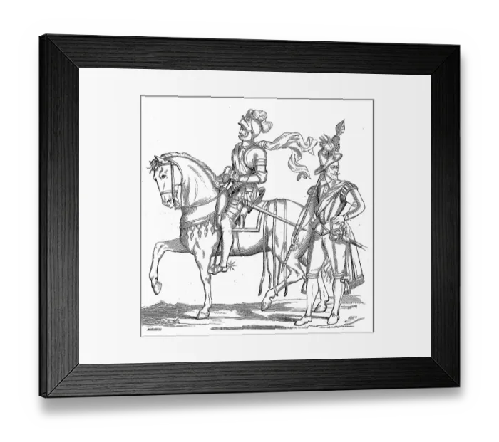 Framed Print : A gendarme in 1593, a captain from the King's Guard of Honour