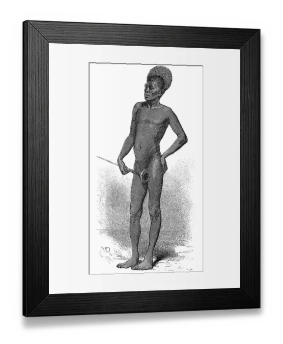 Framed Print : Native of the Chillouk tribe, Shilluk
