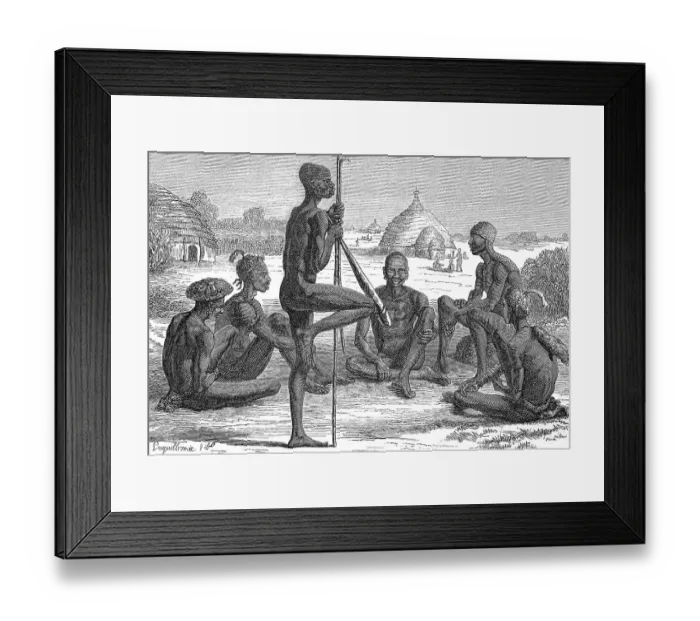 Framed Print : Natives of the Dinka tribe, an African ethnic group in Southern Sudan