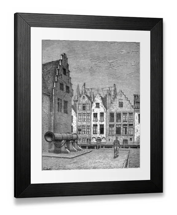 Framed Print : Giant medieval gun from Ghent in Belgium Framed Print : Giant medieval gun from Ghent in Belgium