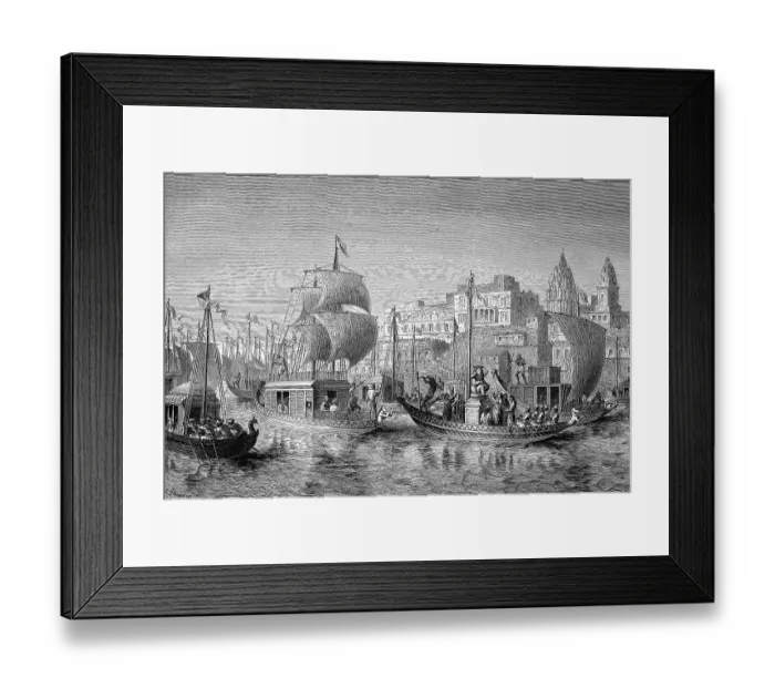 Framed Print : Festival for the god Ganesa in Benares in 1880