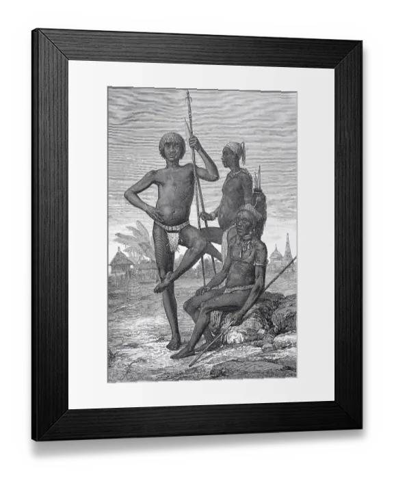 Framed Print : African indigenous people in 1880