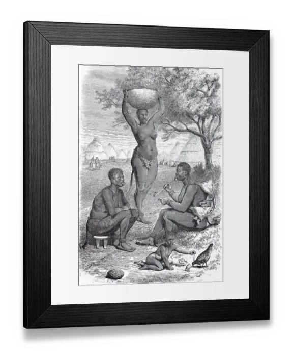Framed Print : Women of the Bongo tribe, in 1880 Framed Print : Women of the Bongo tribe, in 1880
