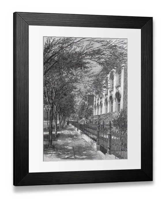 Framed Print : View of a main street of Chicago in 1890