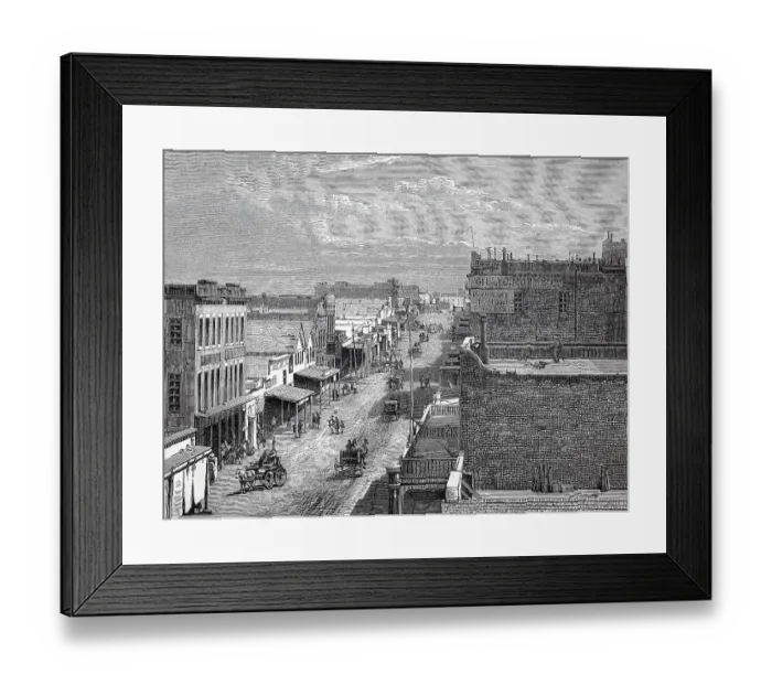 Framed Print : Virginia City in 1870, City in the Nevada Desert