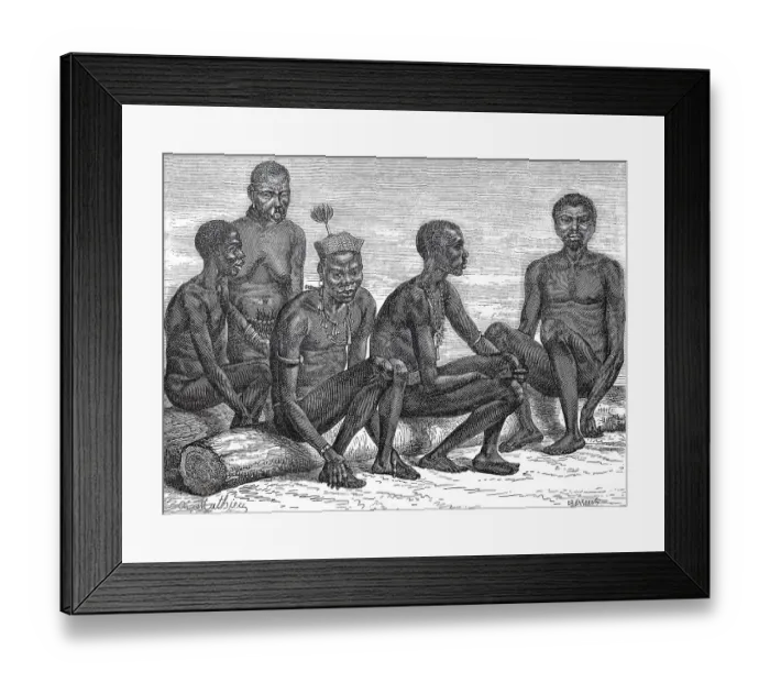 Framed Print : Men of the Mittous tribe in Mittous-Madis