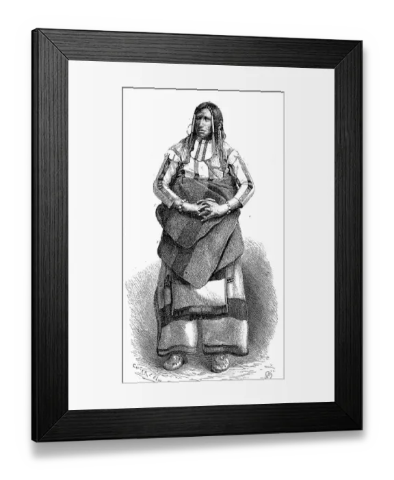 Framed Print : Men, Chief of the Indian tribe Weber-Yutes