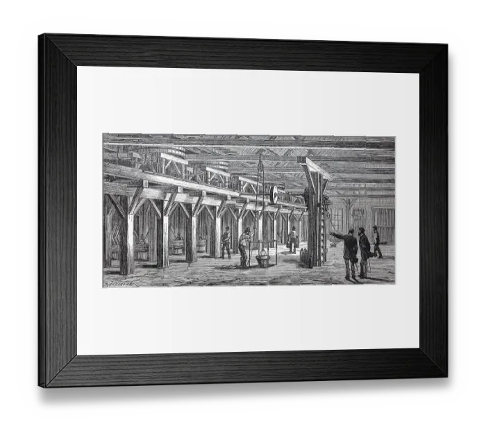 Framed Print : Silver mill, crushing silver ore Framed Print : Silver mill, crushing silver ore