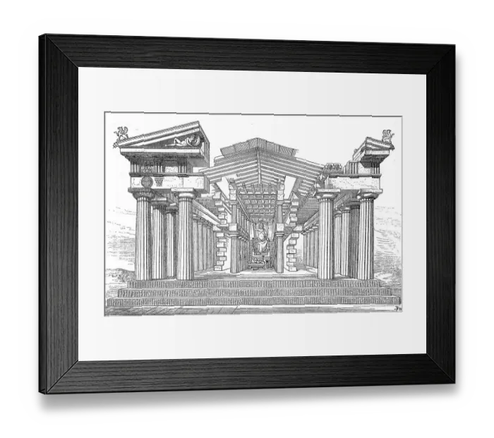 Framed Print : Construction of a Greek temple: The Temple of Zeus at Olympia