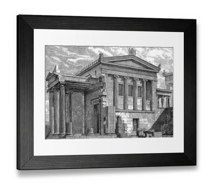 Framed Print : The Erechtheion or Erechtheum is an ancient Greek temple on the north side of the Acropolis of Athens in Greece that