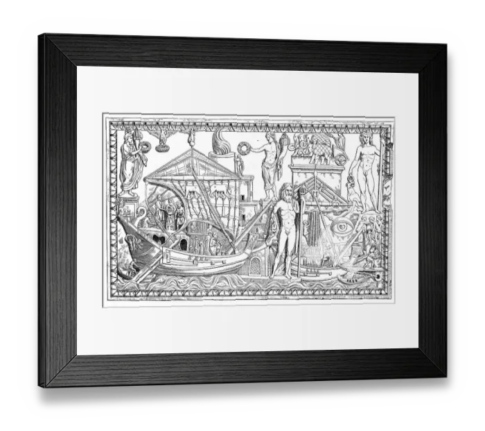 Framed Print : The Tiber harbour with merchant ships in Rome