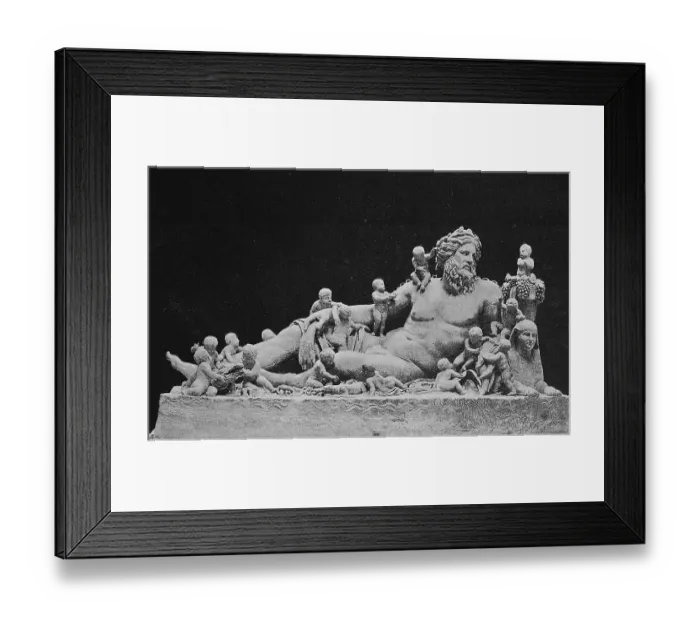 Framed Print : Statue of the Nile, god Nilus, found in Rome near the former Temple of Zeus
