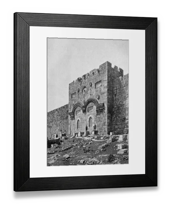 Framed Print : The Golden Gate of Jerusalem, Arab tombs in the foreground Framed Print : The Golden Gate of Jerusalem, Arab tombs in the foreground