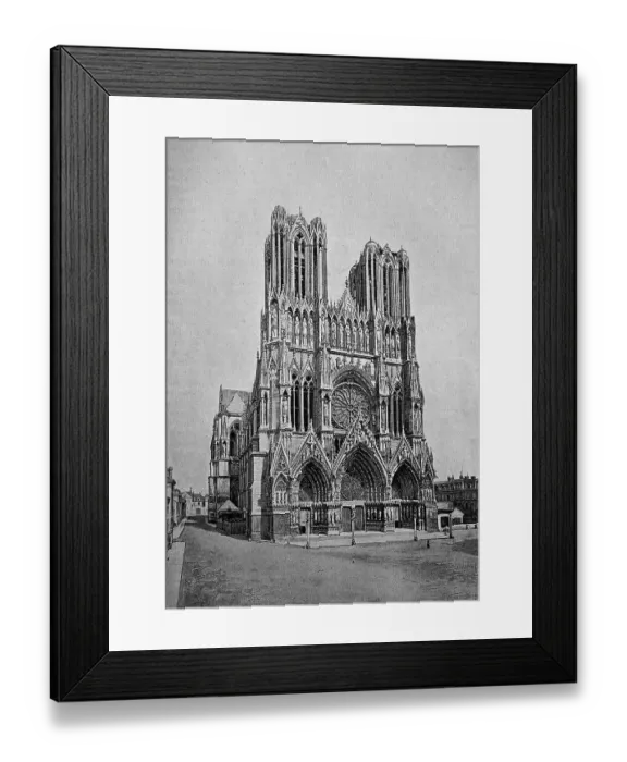 Framed Print : Notre-Dame de Reims Cathedral in the northern French city of Reims is considered one of the most architecturally