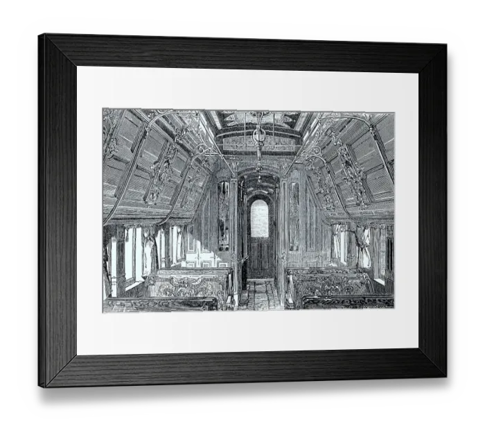 Framed Print : Luxurious Sleeping Car of the American Railroad