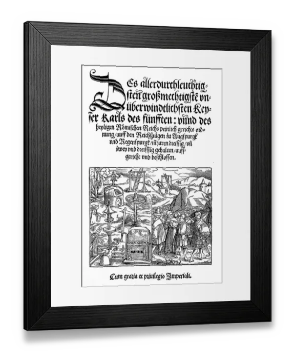 Framed Print : Title of the Peinliche Gerichtsverordnung Framed Print : Title of the Peinliche Gerichtsverordnung