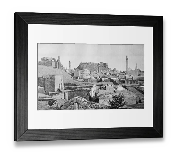 Framed Print : View of Aleppo, Syria, after a photograph from 1884