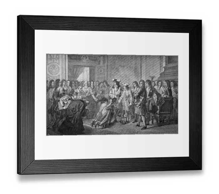 Framed Print : Louis XIV proclaims a grandson Philip as King of Spain