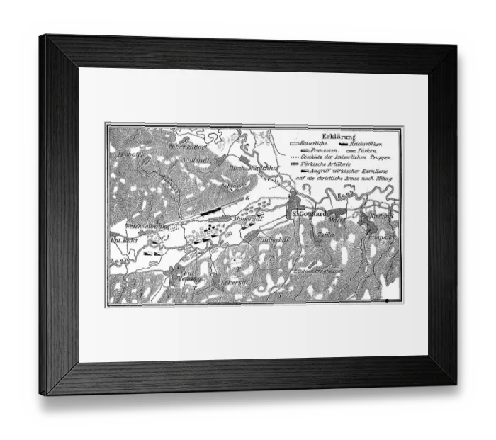 Framed Print : Plan of the Battle of St. Gotthard on 1 August 1664