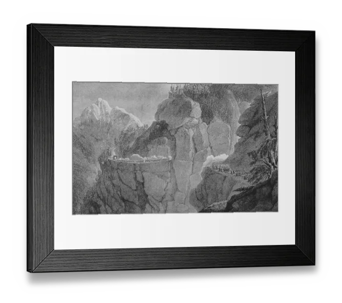 Framed Print : The French army under Napoleon Bonaparte forces marching through the valley of Aosta