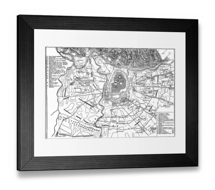 Framed Print : Plan of the siege. War of the Spanish Succession Framed Print : Plan of the siege. War of the Spanish Succession
