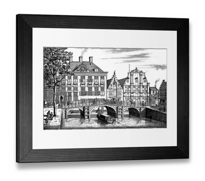 Framed Print : Street and canal in Amsterdam, Holland Framed Print : Street and canal in Amsterdam, Holland