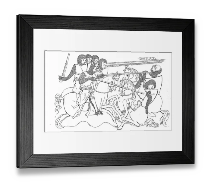Framed Print : Battle scene at the end of the 13th century Framed Print : Battle scene at the end of the 13th century