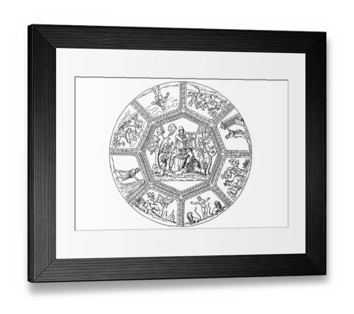 Framed Print : Christ as Orpheus, ceiling painting in a Roman catacomb