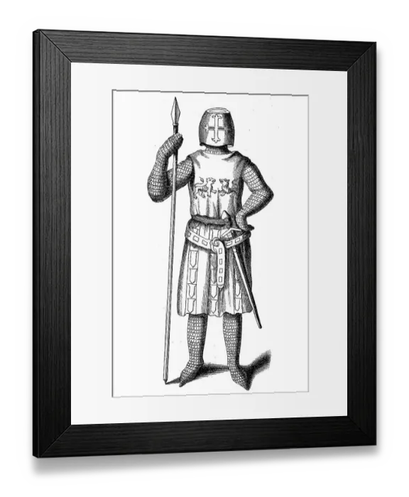 Framed Print : French knight towards the end of the 13th century Framed Print : French knight towards the end of the 13th century