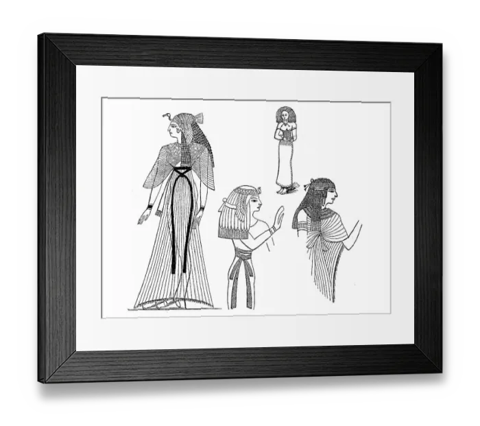 Framed Print : Women's costumes in ancient Egypt Framed Print : Women's costumes in ancient Egypt