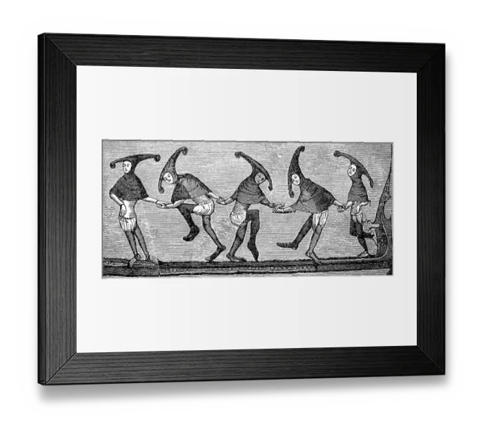 Framed Print : Morrisdance, Moor Dance, c. 1340