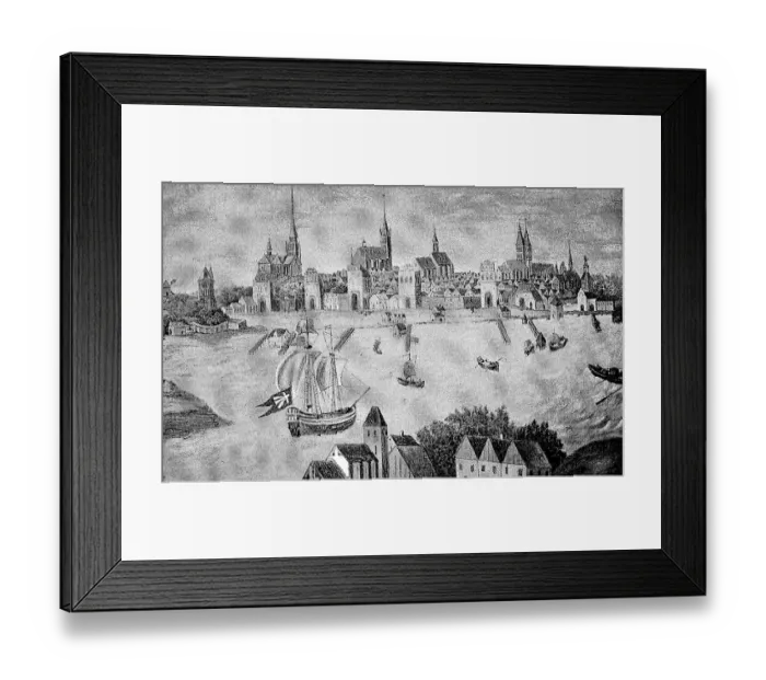 Framed Print : Stralsund, in 1630, Germany, Historic