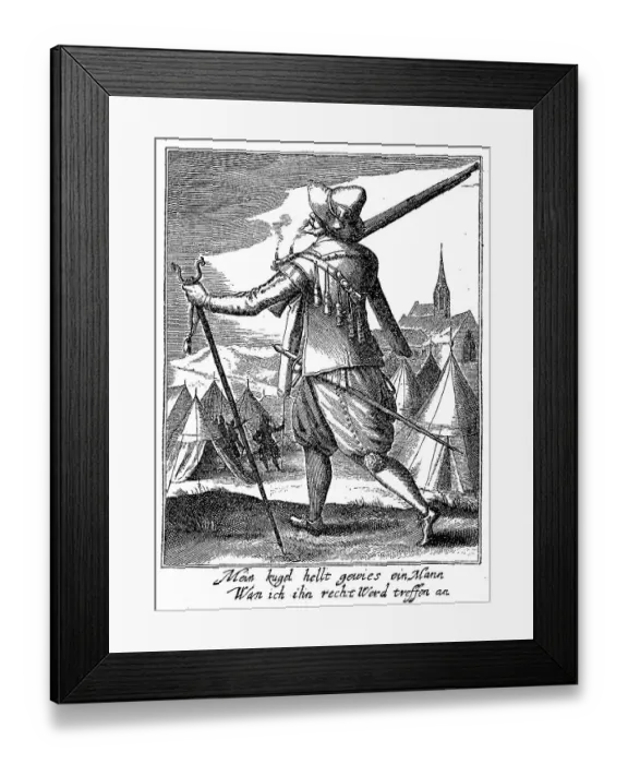 Framed Print : Soldier, Musketeer, from the beginning of the 17th century Framed Print : Soldier, Musketeer, from the beginning of the 17th century