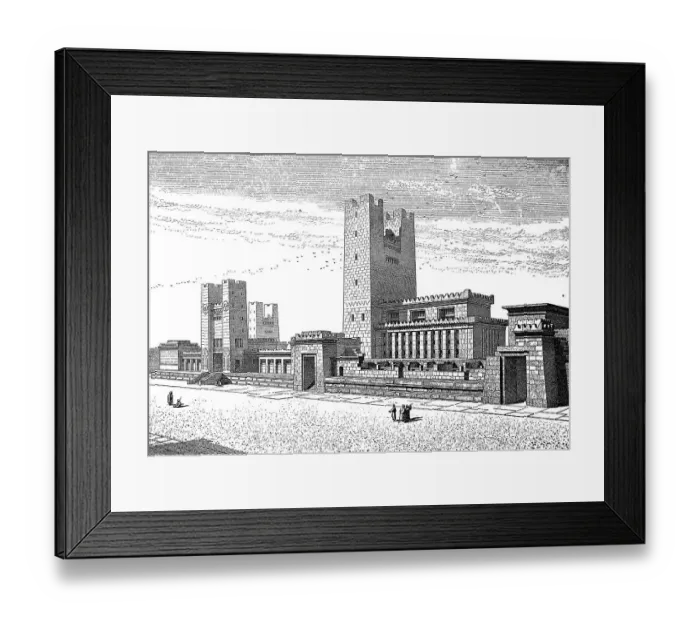 Framed Print : Side view of the Temple at Jerusalem and the enclosing wall of the priests court Framed Print : Side view of the Temple at Jerusalem and the enclosing wall of the priests court
