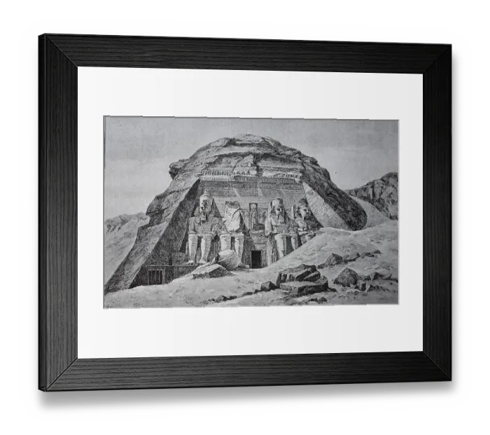 Framed Print : Rock temple of Abu Simbel in the 18th century