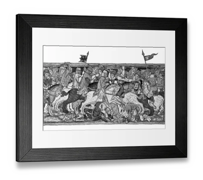 Framed Print : Battle scene from the time of the Battle of Muehldorf
