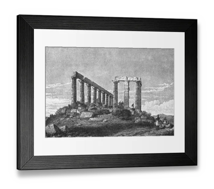 Framed Print : Ruins of the Temple of Athena on Cap Sounion