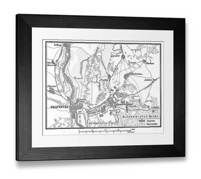 Framed Print : Plan of the Battle of Kunersdorf Framed Print : Plan of the Battle of Kunersdorf
