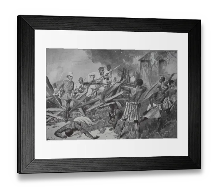 Framed Print : German Army, officers of the Schutztruppen in Africa fighting rebellious natives