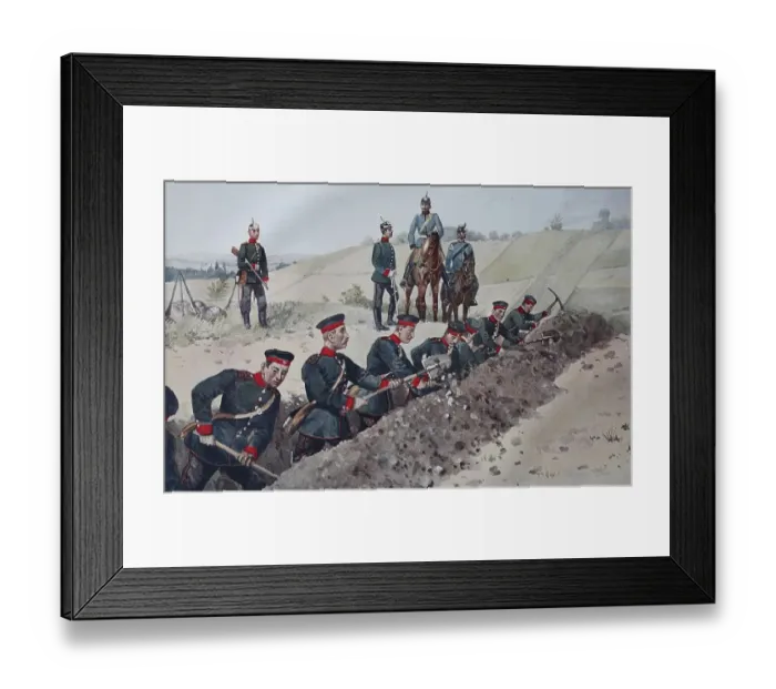 Framed Print : Sachsne, Saxony's Army, construction of a field redoubt Framed Print : Sachsne, Saxony's Army, construction of a field redoubt